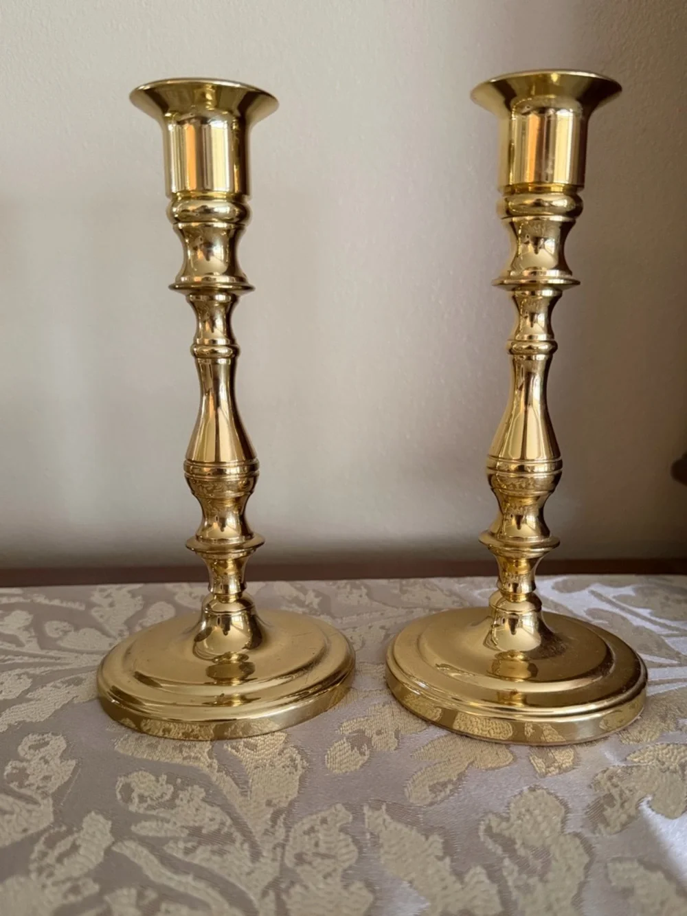 Baldwin Solid Brass Candlesticks Set of 2 | Classic Traditional Taper Holders